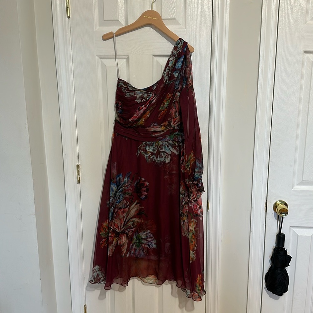 Marchesa Notte, One Shoulder, floral dress